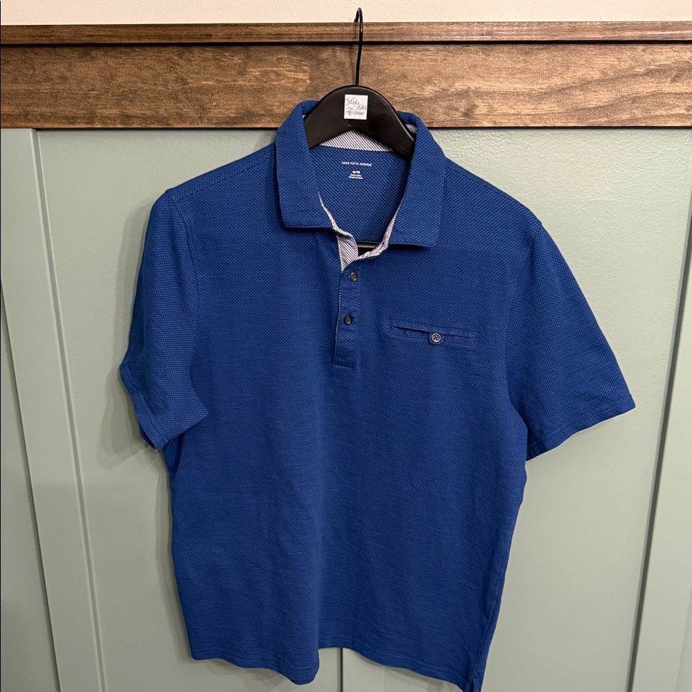 Saks Fifth Avenue Men's Blue Polo Shirt XL
